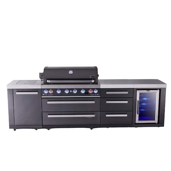 MONT ALPI 805 Black Series 6-Burner Outdoor Kitchen Propane