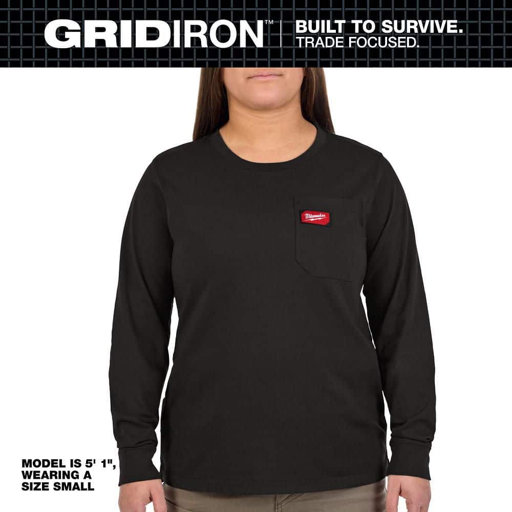 Women's X-Small Black Long Sleeve GRIDIRON Pocket T-Shirt price history on PriceWatchPro