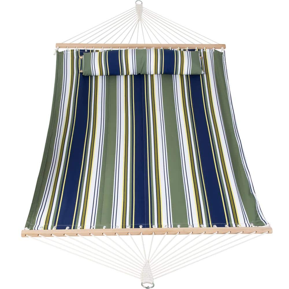 "Double Hammock Quilted Fabric Swing with Spreader Bar, Detachable Pillow, 55"" x 79"" Large Hammock, Aqua" price history on PriceWatchPro