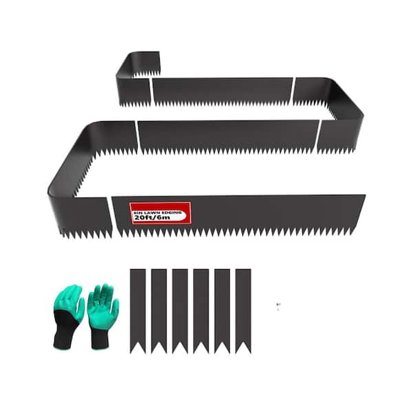 Galvanized Steel Landscape Edging 40L x 6H x 20ft. Rust-Resistant Flexible Seamless Edging Black 6-Pack
