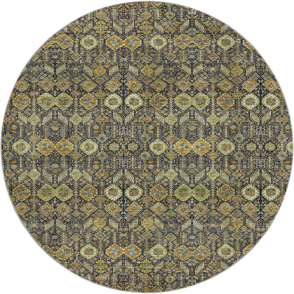 Dream Shag Premium Machine Washable Abstract ADS574 Paprika 8 ft. x 8 ft. Round Rug price history on PriceWatchPro