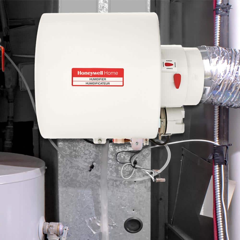 Large White and Red Evaporative Console Humidifier with Humidistat
