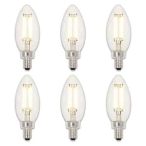 60-Watt Equivalent B11 Dimmable Clear E12 Edison Filament LED Light Bulb 2700K (6-Pack)