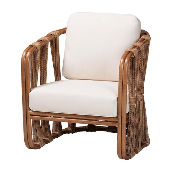 Westham Light Brown Rattan and Seagrass Arm Chair
