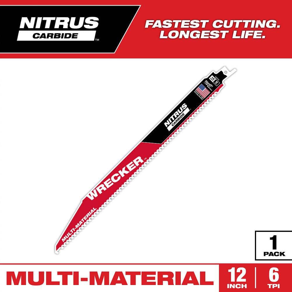 12 in. 6 TPI WRECKER Nitrus Carbide Teeth Multi-Material Cutting SAWZALL Reciprocating Saw Blade (1-Pack) price history on PriceWatchPro