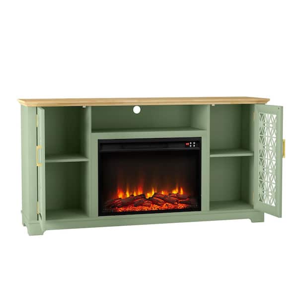 FESTIVO 60 in. Freestanding Wooden Electric Fireplace TV Stand in