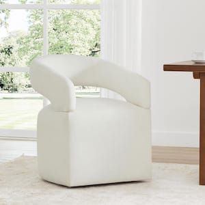 Octavian Beige Fabric Dining Chair with Removable Casters for Dining Room Bed Room Living Room