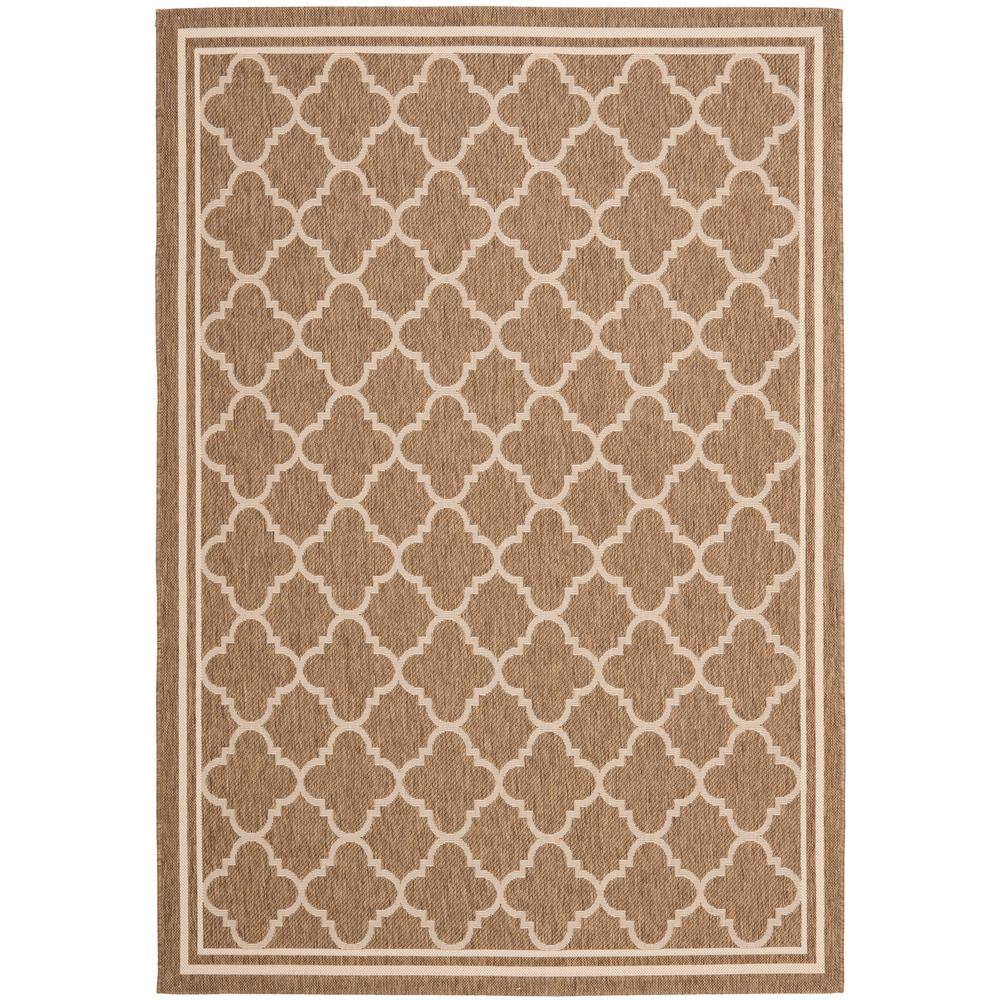 Courtyard Brown/Bone 4 ft. x 6 ft. Geometric Indoor/Outdoor Patio  Area Rug price history on PriceWatchPro
