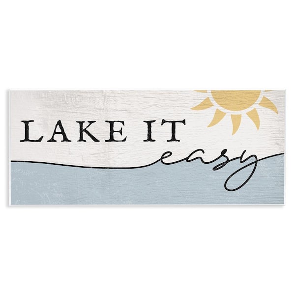 Nautical Pun Lake It Easy by Daphne Polselli Unframed Graphic Art Print Coastal 7 in. x 17 in.
