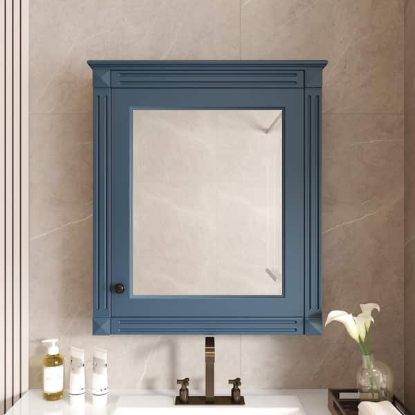 24.01 in. W x 27.76 in. H Rectangular Wood Medicine Cabinet with Mirror, Bathroom Mirror Cabinet with Adjustable Shelf