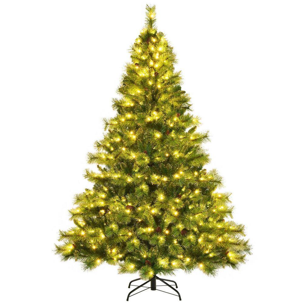 WELLFOR 7 ft. PreLit LED Full Artificial Christmas Tree with 500 LED