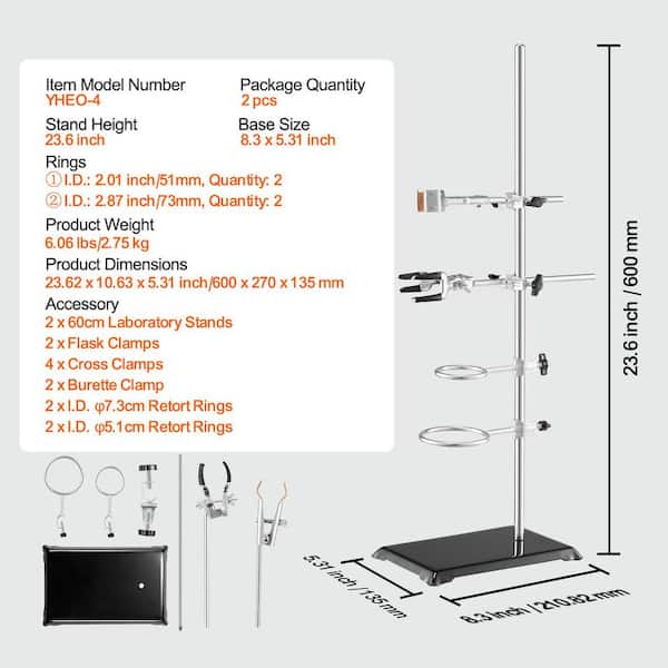 Aazon.co: LabZhang Cheistry Laboratory Stand Set, With Support Stand (8.3"x5.5"), 2 Retort - View #6