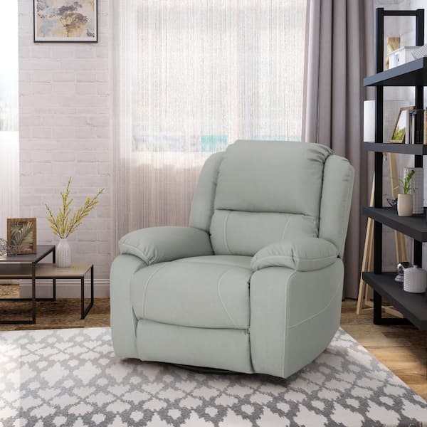 NordicHouse Light Grey Fabby Fabric Recliner Armchair