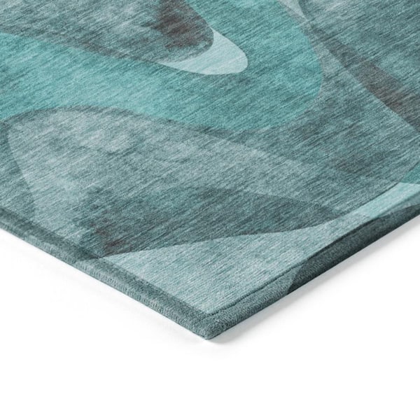 Chantille ACN536 Teal 10 ft. x 14 ft. Machine Washable Indoor/Outdoor Geometric Area Rug