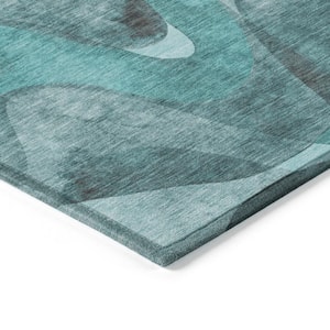Chantille ACN536 Teal 3 ft. x 5 ft. Machine Washable Indoor/Outdoor Geometric Area Rug