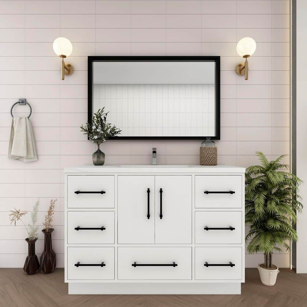 BV Better Vanity Victoria 47 in. W x 20 in. D x 35 in. H Single Sink ...