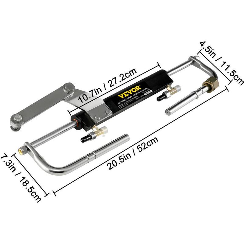 Hydraulic Steering Kit 90HP Hydraulic Outboard Steering Kit with Helm Pump Cylinder Marine Steering System Kit