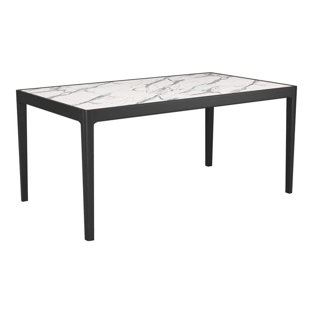 BYO TABLE D LEG 120×60 OAK ZUO Tokai White White HPL Stone Top 64.2 in. W 4 Legs Base