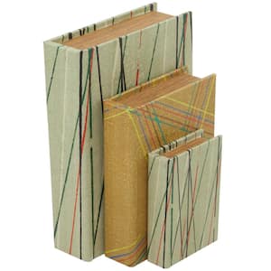 Rectangle Faux Leather Faux Book Box with Varying Patterns (Set of 3)