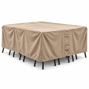 Patio Table and Chair Set Cover-Durable and Water Resistant Outdoor Furniture Cover-128 in. Brown