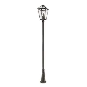 Talbot 117.25 in. 3-Light Oil Bronze Metal Hardwired Outdoor Weather Resistant Post Light Set with No Bulb included