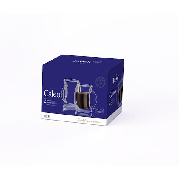 JoyJolt Set of (4) 5.4-oz Caleo Double Wall Espresso Glasses ,Clear