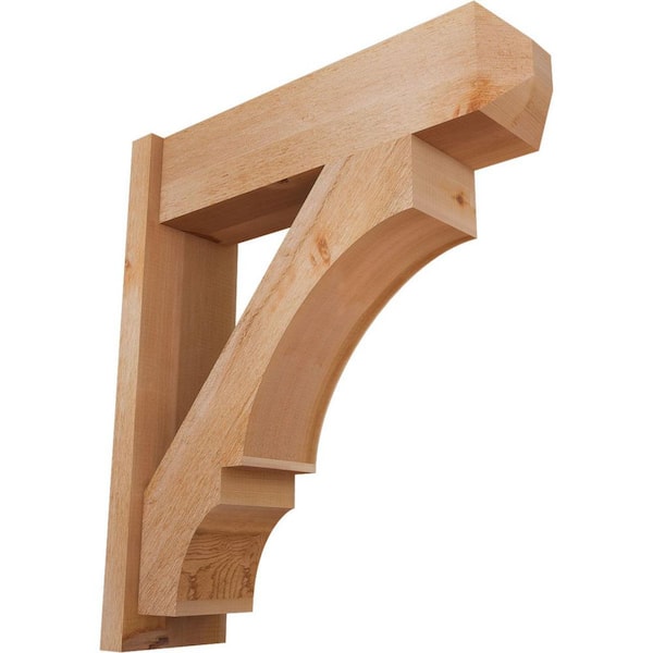 Ekena Millwork 8 in. x 32 in. x 28 in. Balboa Craftsman Rough Sawn Western Red Cedar Outlooker