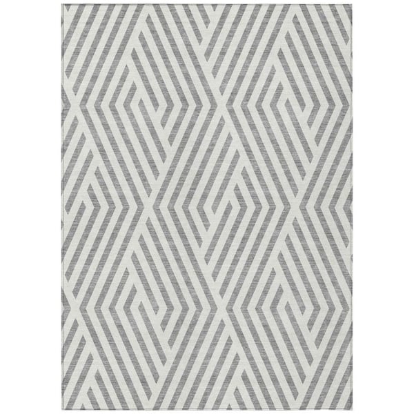 Addison Rugs Chantille ACN550 Gray 5 ft. x 7 ft. 6 in. Machine Washable Indoor/Outdoor Geometric Area Rug