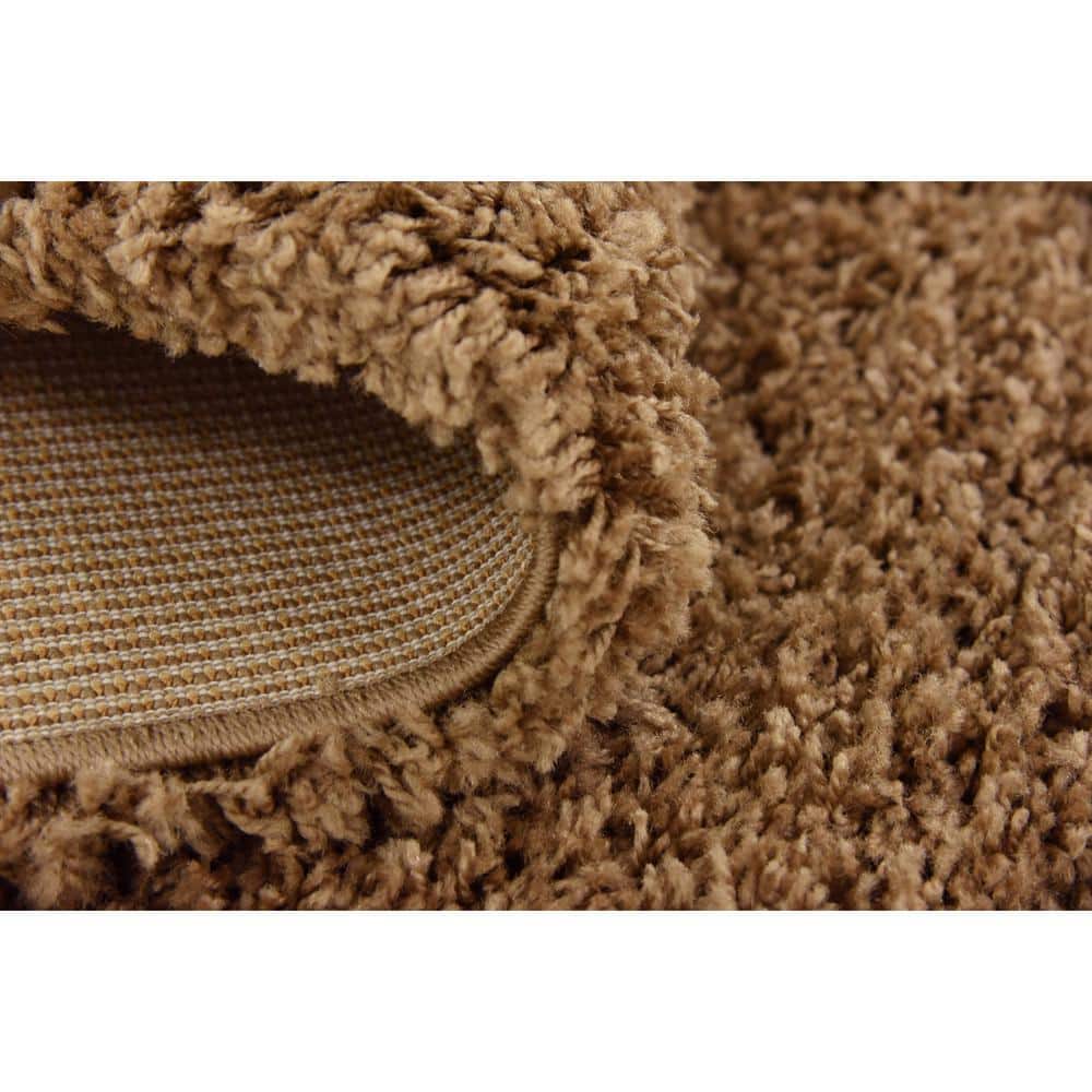 Easy-Care Reversible Sandy Brown Shag Rug 6' x 9'