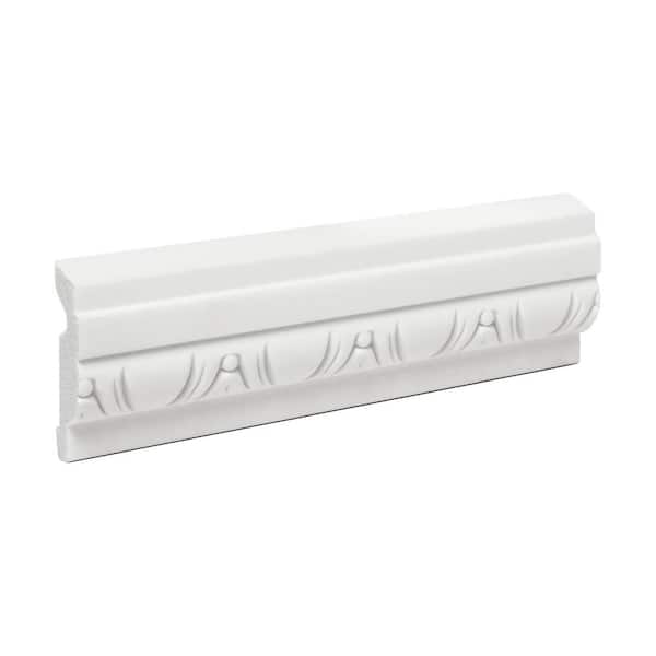 American Pro Decor 2 in. x 5/8 in. x 6 in. Long Egg and Dart Recycled Polystyrene Panel Moulding Sample