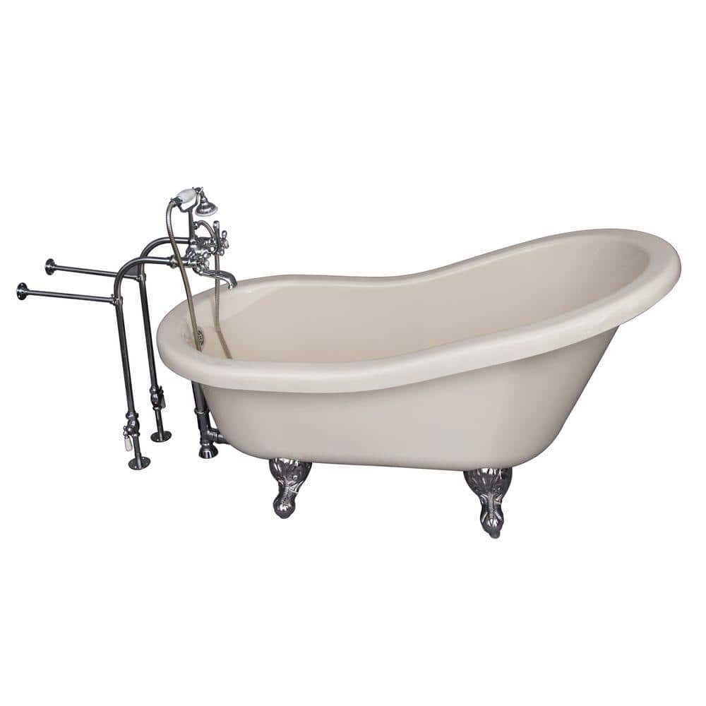5 ft. Acrylic Ball and Claw Feet Slipper Tub in Bisque with Polished Chrome Accessories price history on PriceWatchPro
