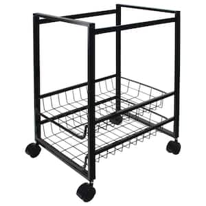 2-Drawer Steel File Cart in Black