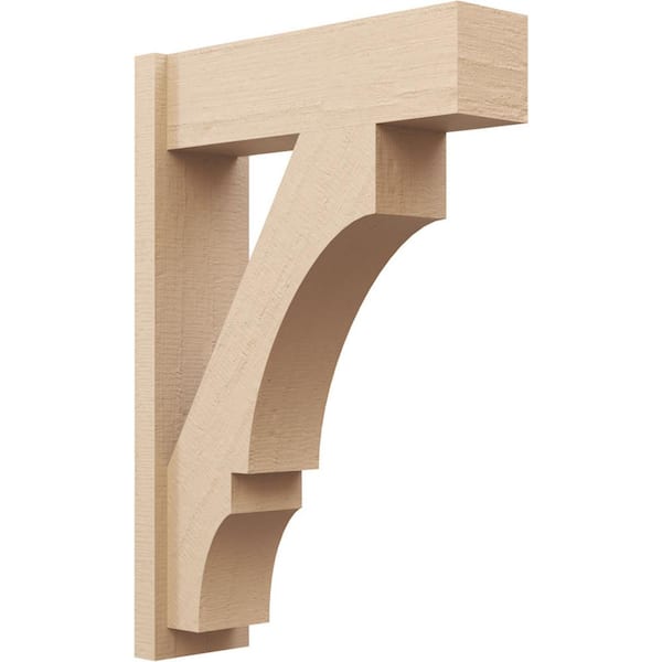 Ekena Millwork 8 in. x 38 in. x 26 in. Balboa Block Rough Cedar Woodgrain Timberthane Polyurethane Outlooker, Primed Tan
