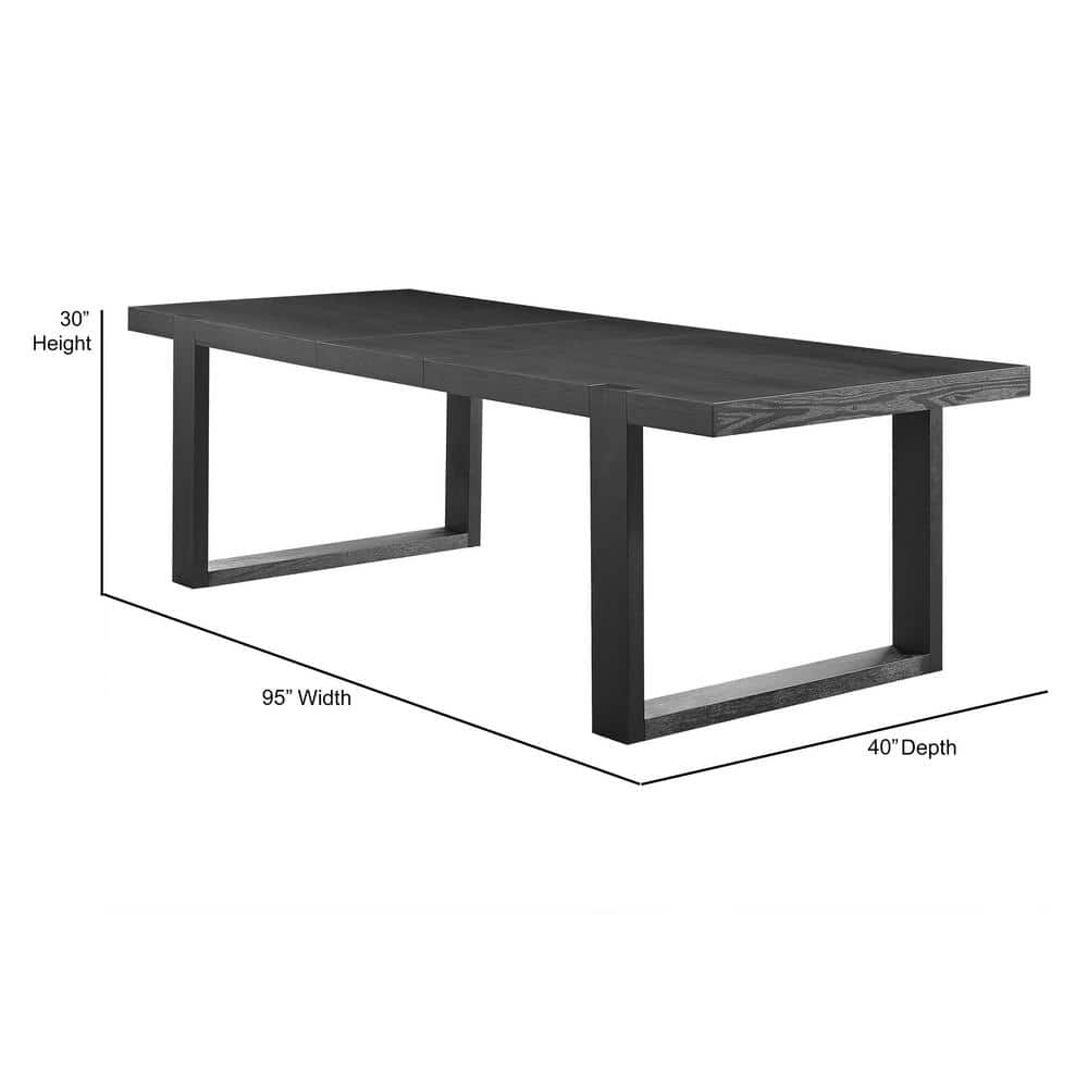 Yves Black Reclaimed Wood Extendable Dining Table for Eight