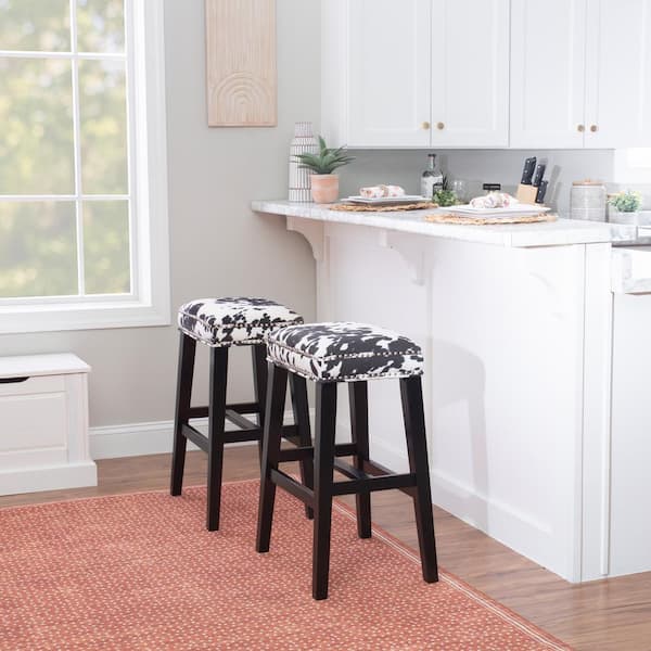 Black cow deals print bar stools