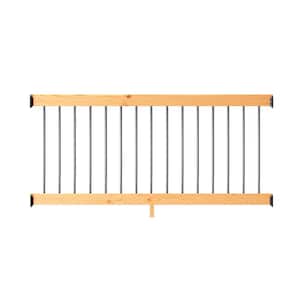 6 ft. Cedar-Tone Southern Yellow Pine Rail Kit with Aluminum Round Balusters