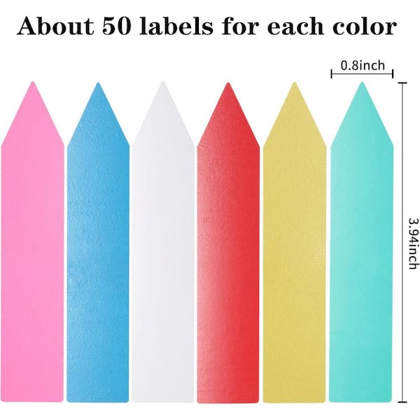 Phewnyzo 300-Pieces Multicolor PVC Plant Labels for Garden