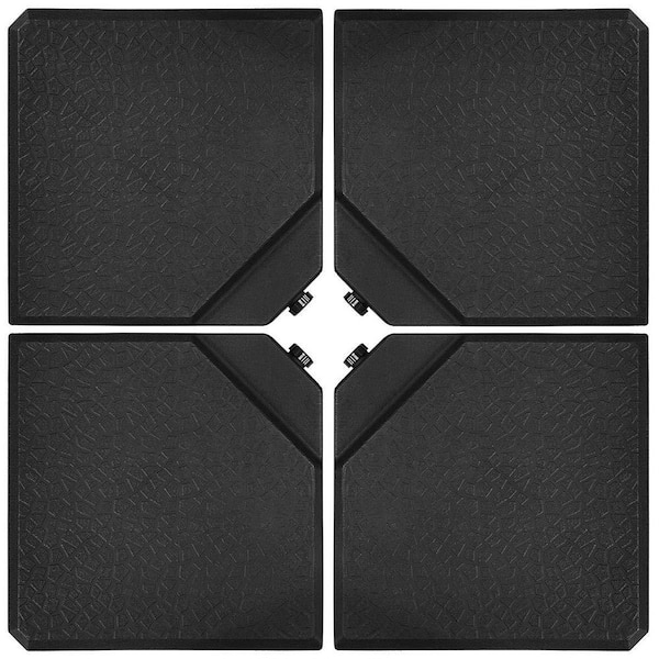 Alpulon 4-Pieces Plastic Patio Umbrella Base Weights in Black