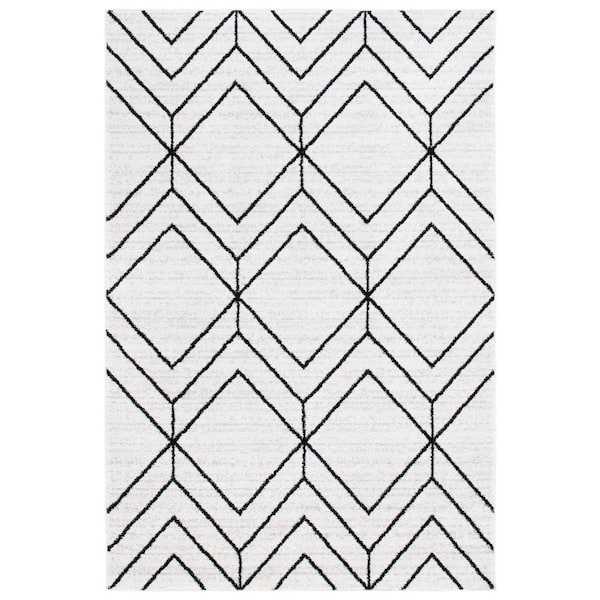 Adirondack 5 ft. x 8 ft. Ivory/Black Geometric Area Rug