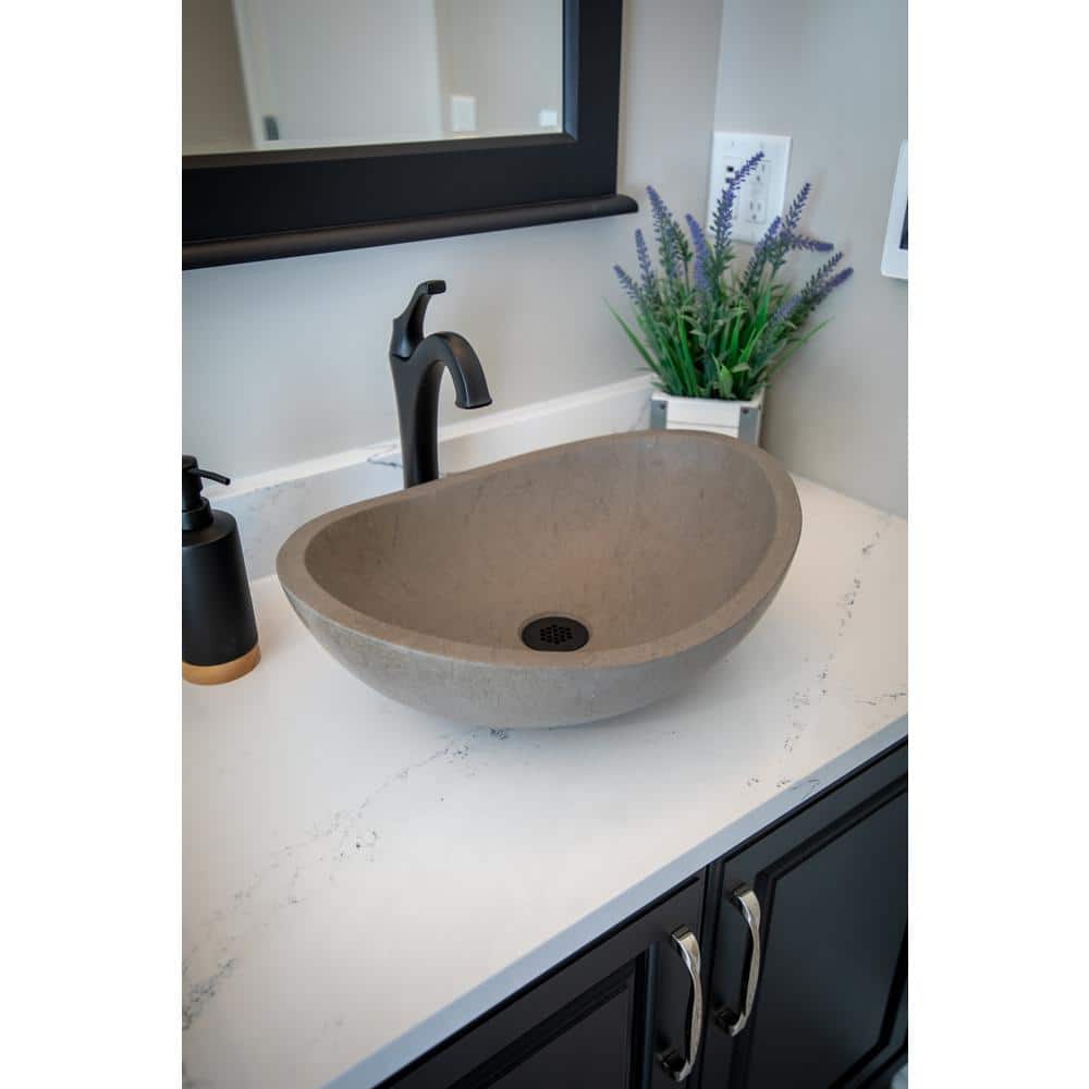 Molly Grey Marble 18'' Wall-Mount Oval Bathroom Sink