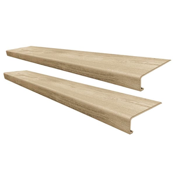 STEPSOLUTION Bailey's Beach Oak Stair Tread Molding Square, Exact Match for Lifeproof Vinyl Floor 2-pieces 46 in. x 7 in. x 6.5 mm T