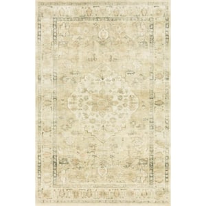 Rosette Sand/Ivory 2 ft. 2 in. x 3 ft. 8 in. Shabby-Chic Plush Cloud Pile Area Rug