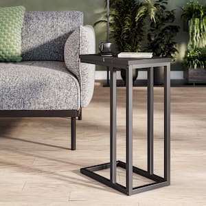 Fort Worth 10 in. Black Rectangle Wood Side Table
