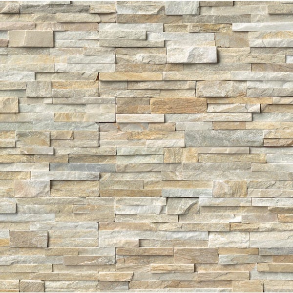 Golden Honey Ledger Panel 6 in. x 24 in. Splitface Quartzite Wall Tile (6 sq. ft./case)