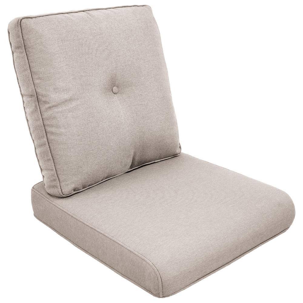 Modern 22 in. x 25 in. 2-Piece Deep Seating Outdoor Lounge Chair Cushion Set in Beige with Center Button (2-Piece) price history on PriceWatchPro