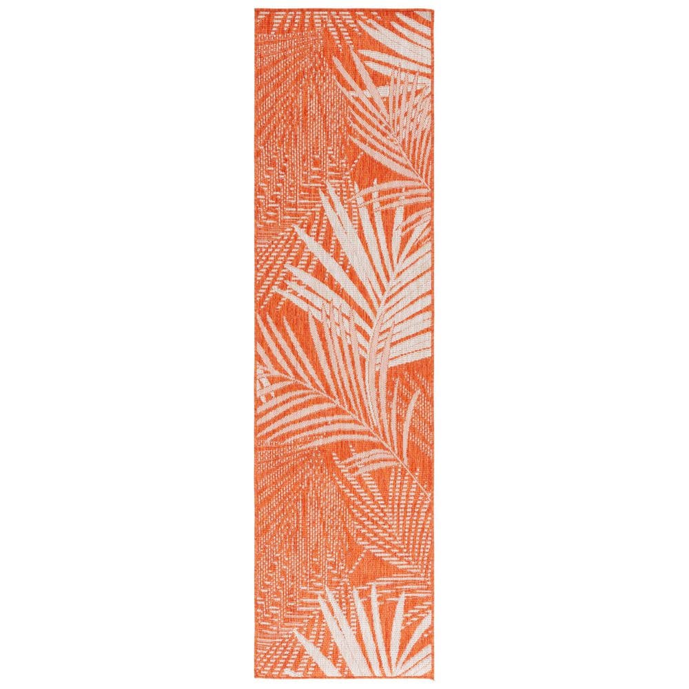 Beach House Orange/Ivory 2 ft. x 8 ft. Oversized Floral Indoor/Outdoor Runner Rug price history on PriceWatchPro
