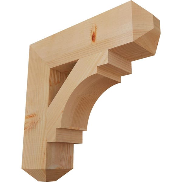 Ekena Millwork 5.5 in. x 24 in. x 24 in. Douglas Fir Merced Craftsman Smooth Bracket