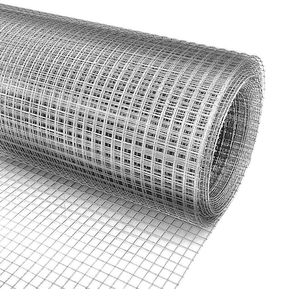 8 in. x 20 ft. 1/4 in. Galvanized Wire Mesh Roll for Chicken Pen/Coop Fence
