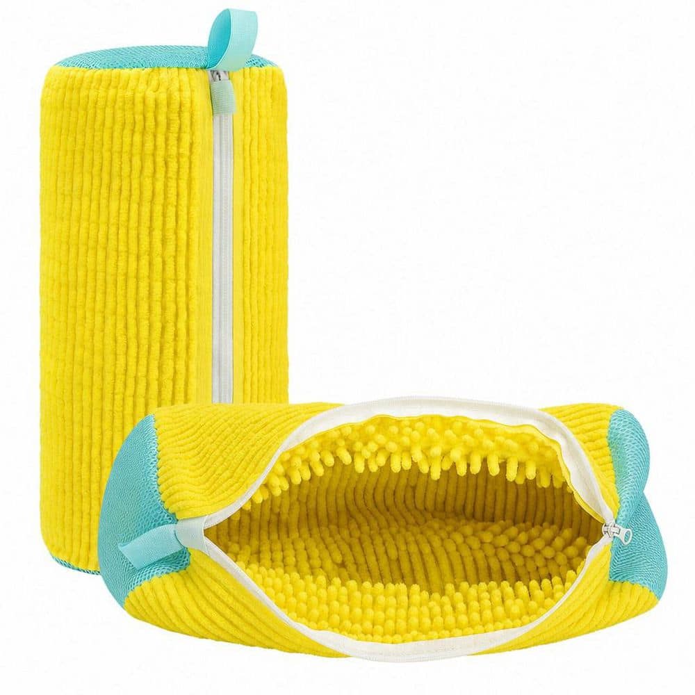 小物 WASH Numhew Yellow Shoe Washing Bags, 2 Pack Microfiber 360° Cleaning