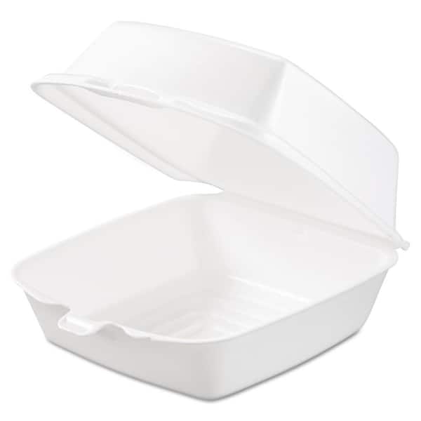 Dart Large Carryout Foam Trays, 3 Compartments, 9 x 9, White, Pack Of 100
